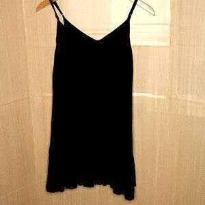 Lulu's Womens Black Sleeveless Adjustable Strap Flowy Dress Medium